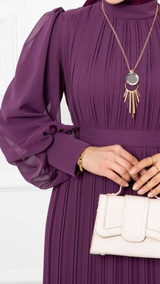 Pleated Chiffon Maxi (Lavender)