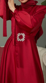 Radiance Satin Gown (Crimson)