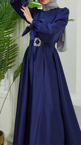 Radiance Satin Gown (Midnight Blue)