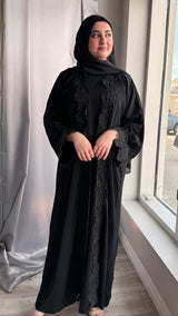 Luxury Black Lace Abaya-UAE