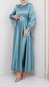 Radiance Satin Gown (Icy Blue)