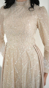 Laila - Ivory Satin Party Gown