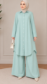 Mint Flow Tunic Co-Ord Set