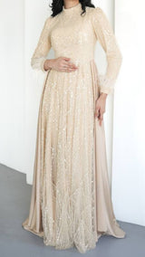 Laila - Ivory Satin Party Gown