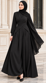 Black Drape Tunic Set