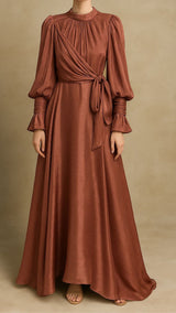 Rosewood Shimmer Silk Dress
