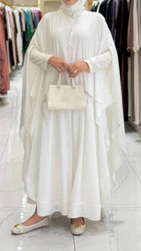 Elegant White Farasha Abaya