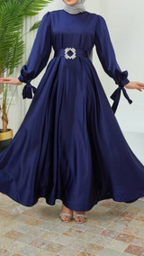 Radiance Satin Gown (Midnight Blue)