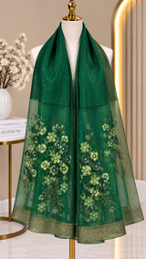 Daisies Embroidery Party Scarf