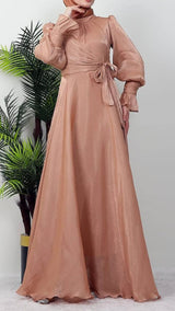 Rosewood Shimmer Silk Dress