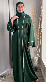 Elegant Emerald Abaya Set (UAE)