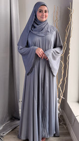 Crystal Motif Grey Abaya (UAE)