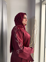 Elegant Maroon Abaya Set (UAE)