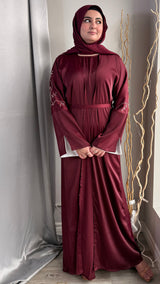 Elegant Maroon Abaya Set (UAE)