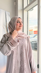 Luxury Blush Lace Abaya-UAE