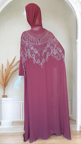 Chic Farasha Kaftan - (Burgundy)