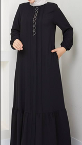 Maxi Zipper Abaya (Black)