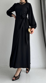 Side Tie Dress / Black