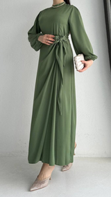 Side Tie Dress / Cyan Green