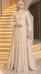 Laila - Ivory Satin Party Gown