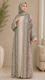 Vintage Sage Pashmina Abaya-UAE