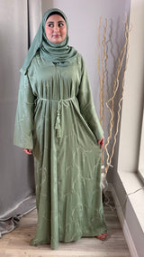 Vine Motif Sage Abaya (UAE)