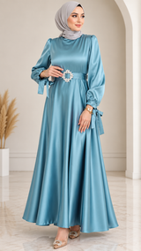 Radiance Satin Gown (Icy Blue)
