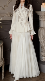 Ivory Embellished Skirt Set