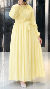 Butter Yellow Ruffle Maxi