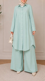 Mint Flow Tunic Co-Ord Set