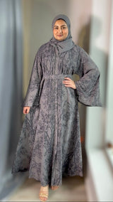 Forest Shadows Abaya/Grey-UAE