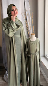 Elegant Sage Abaya Set (UAE)