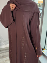 Luxe Chiffon Abaya/Dusky Mauve-UAE