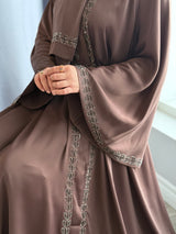 Luxury Dark Raisin Crystal Abaya (UAE)