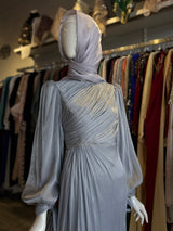 Almas Shimmer Silk Dress (Grey)