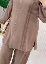 Chic Lace Co-ord Set (Mocha)