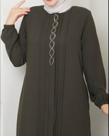 Maxi Zipper Abaya (Olive)