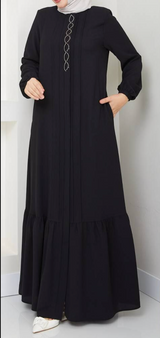 Maxi Zipper Abaya (Black)