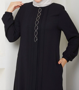 Maxi Zipper Abaya (Black)