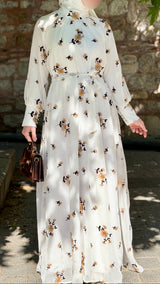 Autumn Bloom Embroidery Maxi