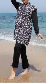Elegant Black/White Burkini