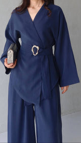 Stylish Tunic Set-Navy