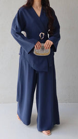 Stylish Tunic Set-Navy