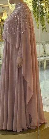 Blush Starlight Cape Dress
