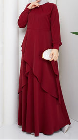 Trendy Layered Maxi (Crimson)