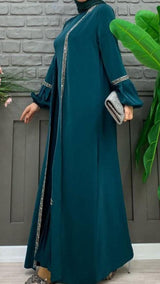Forest Green Fancy Abaya Set
