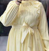 Butter Yellow Ruffle Maxi