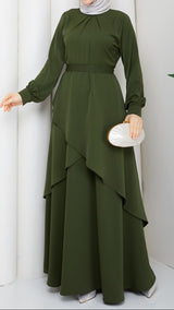 Trendy Layered Maxi (Olive)