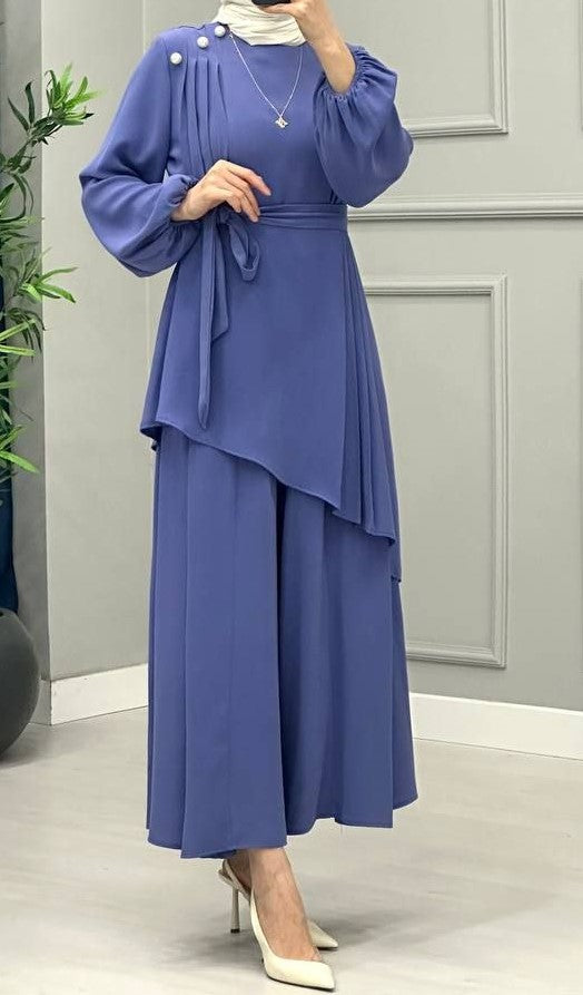 Chic Top & Wide Pants (Periwinkle)
