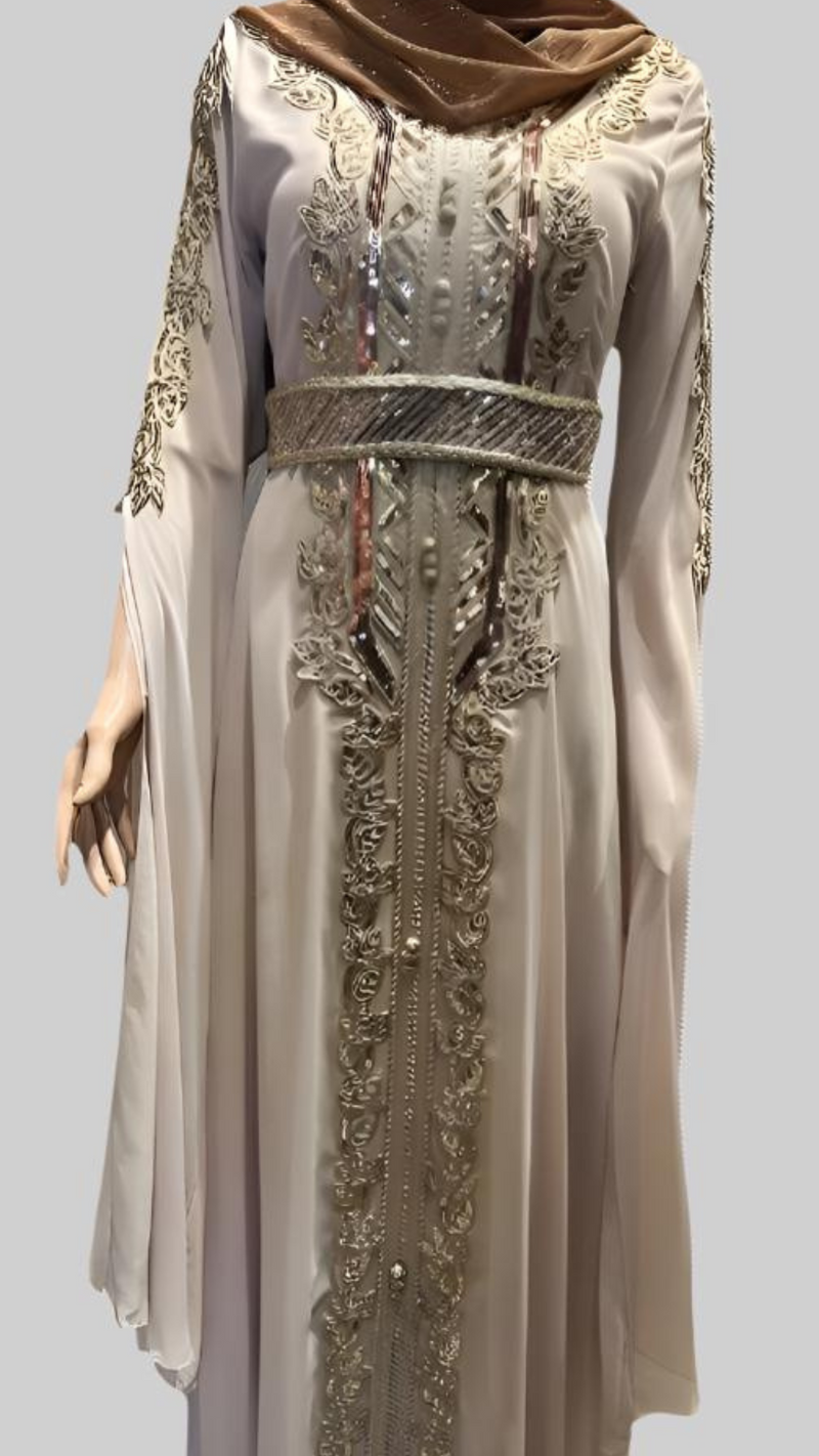 Beige/Gold Turkish Kaftan